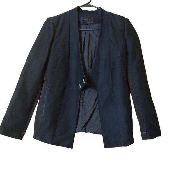 BCBG MaxAzria Women's Medium Angelica Black Open Front Blazer Jacket - Picture 1 of 5